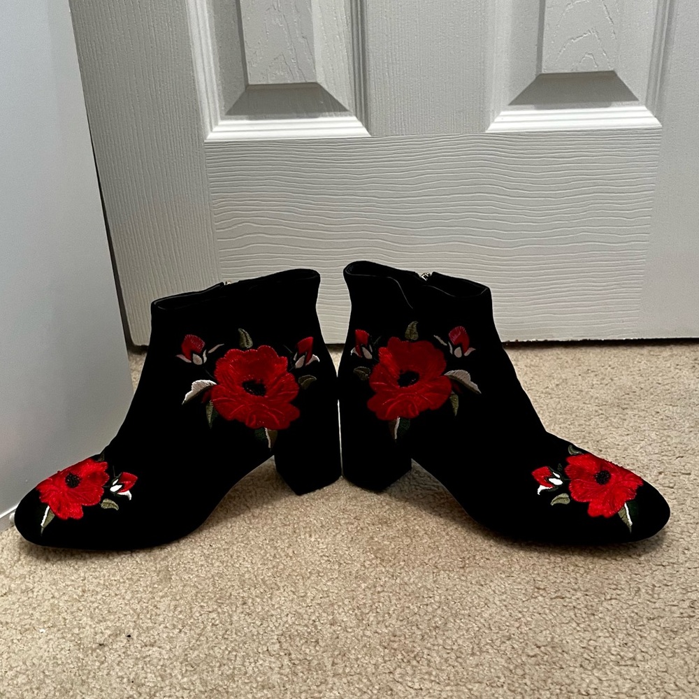 Kate Spade Embroidered Poppy Ankle Booties